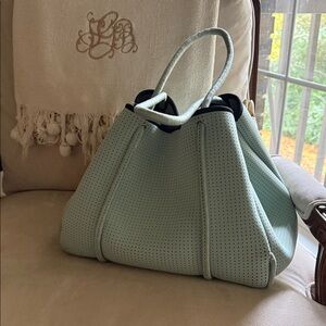 Stylish Perforated Tote Bag - Light Blue